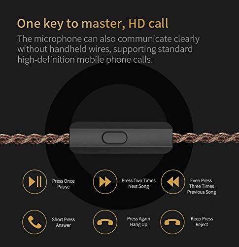 CCA C12 in Ear Monitor Headphones 5BA 1DD Hybrid HiFi IEM Earphones Noise Isolating Stereo Wired Earbuds for Musicians Audiophile Singers DJ(with mic)