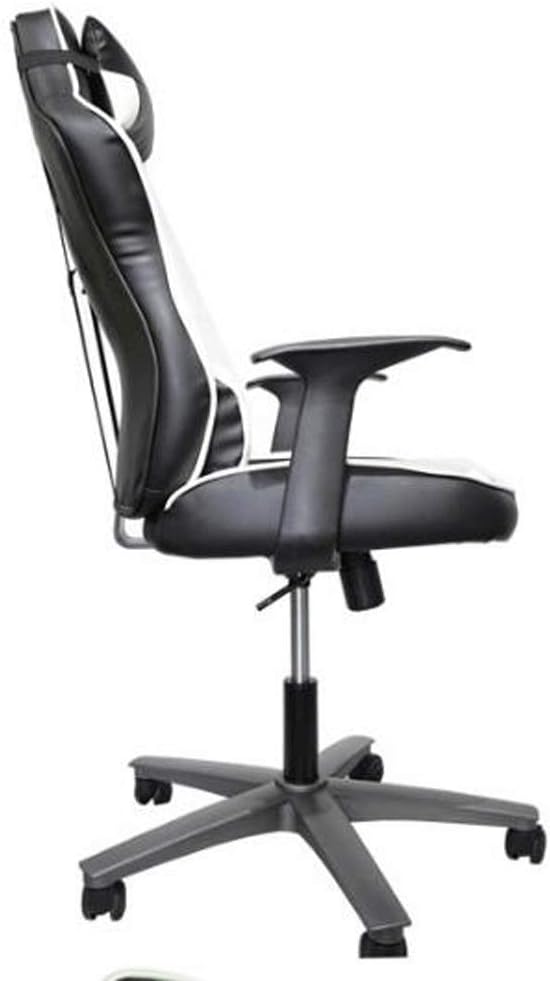 YYDS Chair Fashion PU Gaming Chair Executive Ergonomic Swivel Chair with Headrest and Lumbar Pillow Fixed Armrest Esports Chair Ergonomically (Color : White)