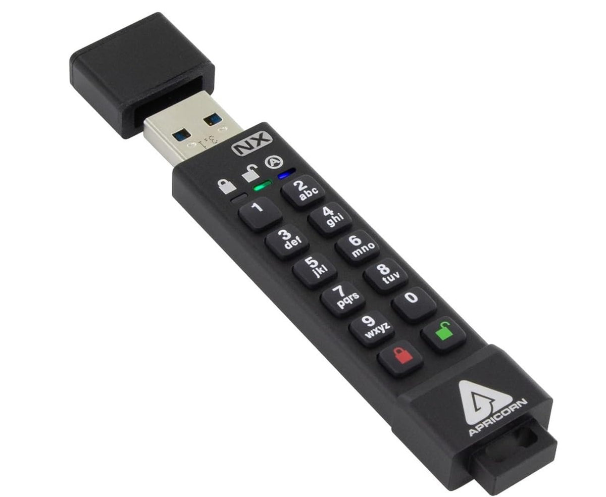 Apricorn 512GB Aegis Secure Key 3 NX 256-Bit Encrypted FIPS 140-2 Level 3 Validated Secure USB 3.0 Flash Drive (ASK3-NX-512GB)