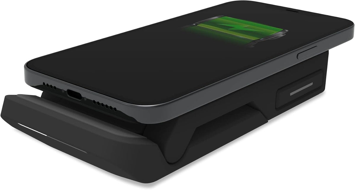 STM ChargeTree Go - 3-in-1 Portable Wireless Charging Station for iPhone, Samsung, Android (15W/7.5W), AirPods (5W), Apple Watch (3W) - Qi Certified - Black