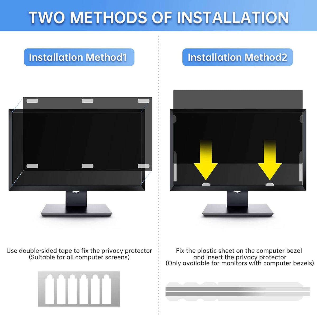Privacy Screen Filter for 23 inch Widescreen Monitors - Computer Monitor Privacy Screen (16:9 20.04'x11.26')