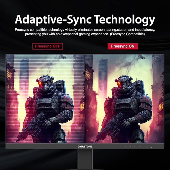 Gigastone 24 inch IPS LED Back Light Gaming Monitor 165Hz FHD 1920 x 1080 178° Wide View Frameless PC Monitor Built-in Speakers FreeSync Eye Care Technology Ergonomic Tilt VESA MountDPHDMI