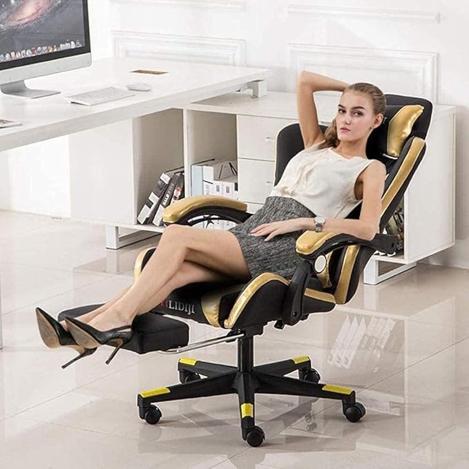 Office Chair Office Chair for HomeComfortable Lift Swivel Chair Office Chair E-Sports ChairHigh Back Gaming Chair Adjustable Office Chair with Footrest Computer Chair Kneeling ChairOrange Chair