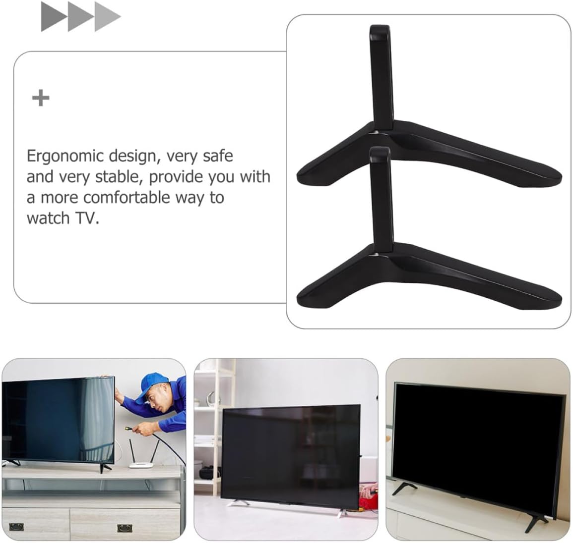 AGFELO Replacement TV Stand Base and Universal TV Bracket for with No-Drill Desktop Mount Heavy Duty Television Holder