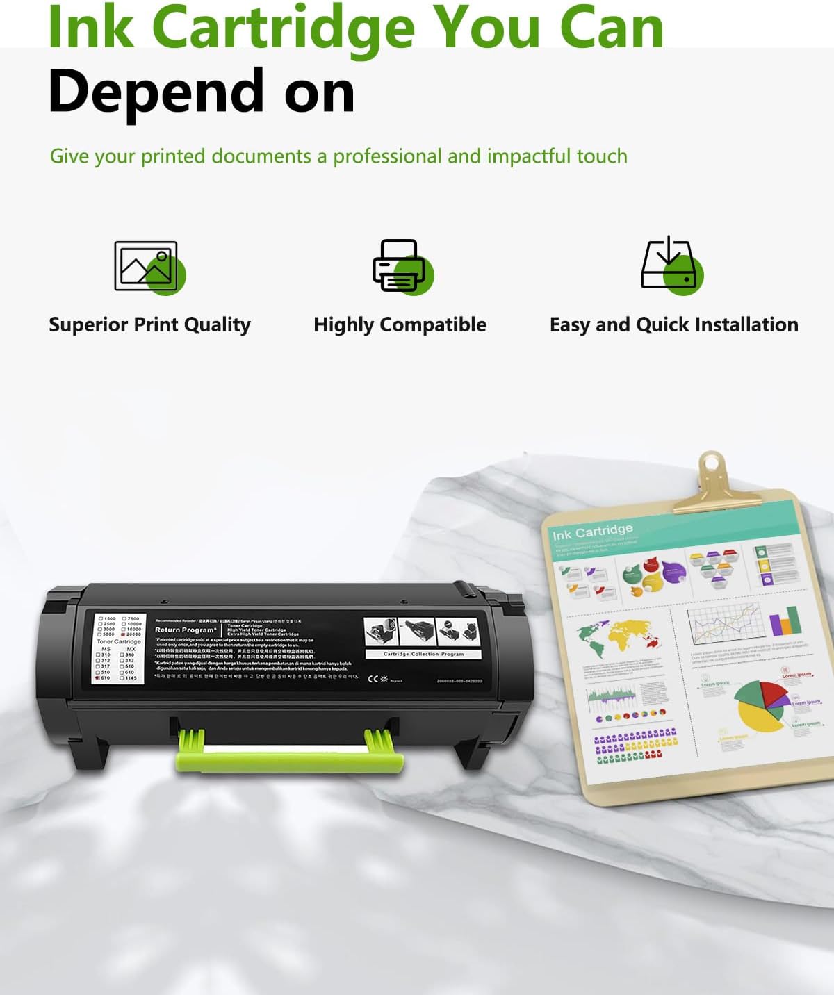 521H Toner Cartridge - 25,000 Pages Replacement for 52D1H00 Lexmark 521H Toner Cartridge with MS811dn MS711dn MS810dn MS812dn MS710 MS710n Series Printer 1-Pack