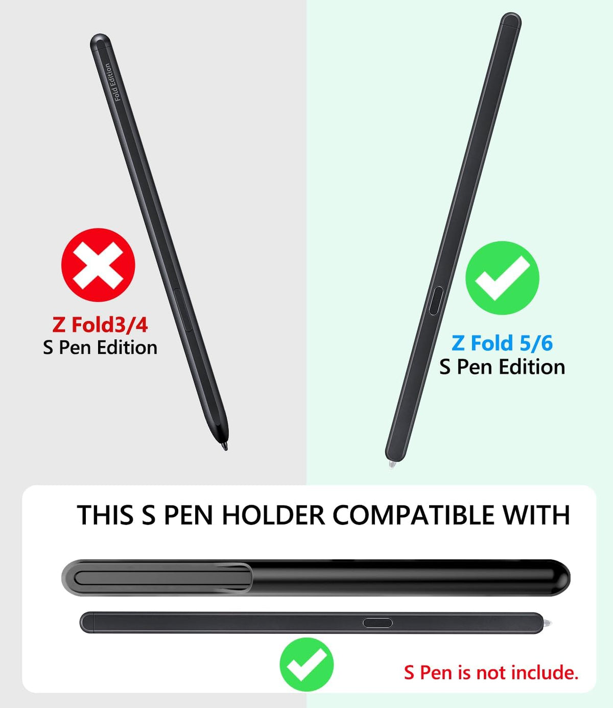 Vihibii for Samsung Galaxy Z Fold 6 Wallet Case with S Pen Holder & Card Holder & Camera Lens Cover & Hinge Protection & Front Screen Protector, Heavy Duty Phone Case for Samsung Z Fold 6 5G, Green