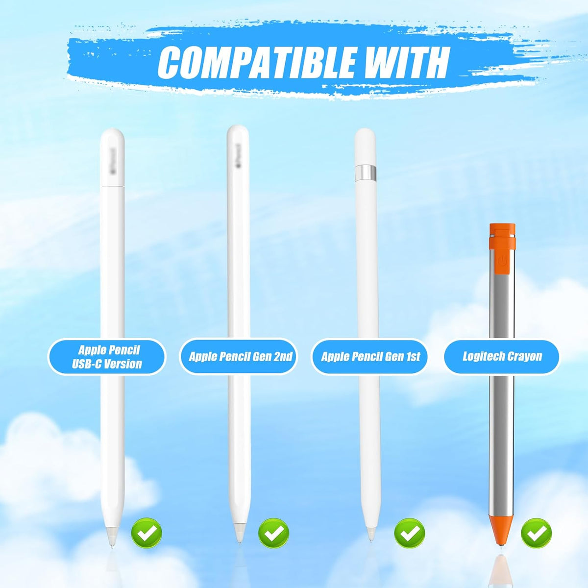 Upgraded iPad Pen Tips fit for Apple Pencil Pro/2nd /1st /USB-C Generation iPad Pro Air Mini Pencil,0.78mm No Wear Out Metal Fine Point Accurate Increasing Pencil Nibs, Write Like A Real Pen,White
