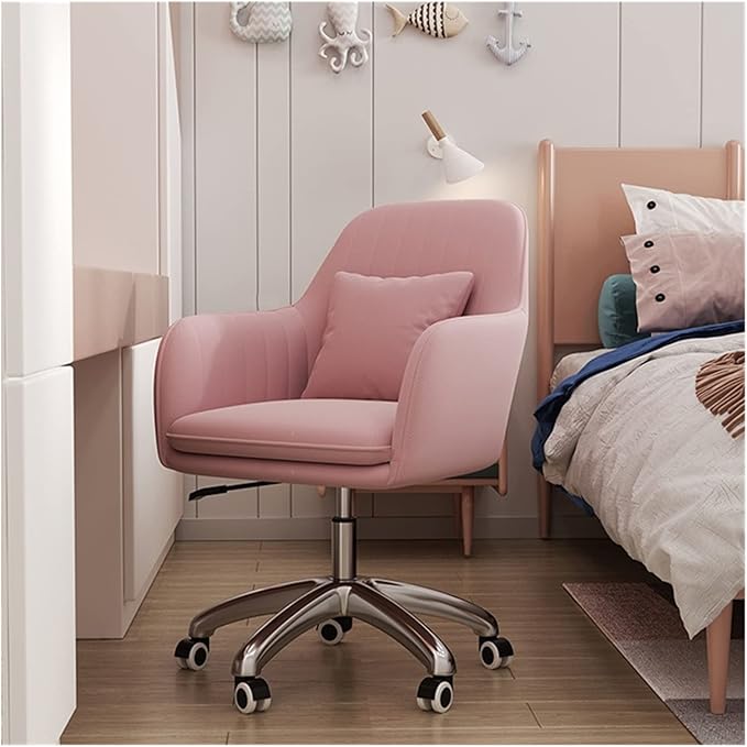 Adjustable Office Computer Chair with Armrest Office Chairs Furniture Swivel Computer Chair Creative Pink Gaming(Purple-Silver)