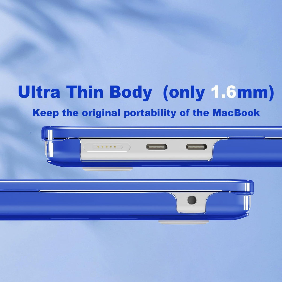 CISSOOK Compatible with MacBook Air 13.6 inch Case Blue 2022 2024 2025 Release Model A2681 A3113 A3240 with Touch ID, Hard Shell Case with Keyboard Cover for MacBook Air 13 M2 M3 M4, Blue