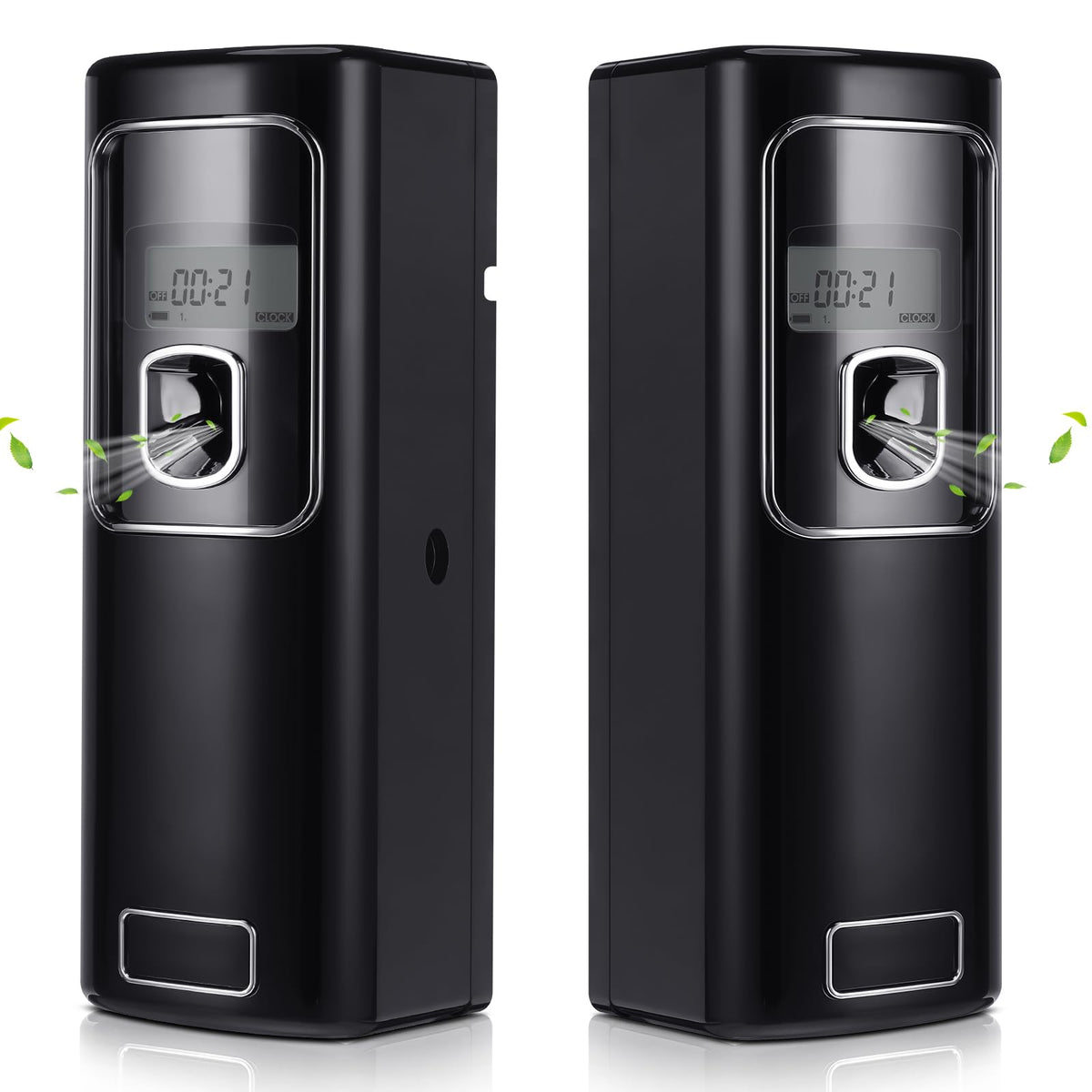 Rossesay 2 Pcs Automatic Air Freshener Spray Dispenser with Screen LCD Perfume Dispenser Wall Mount/Standing Capacity for Bathro