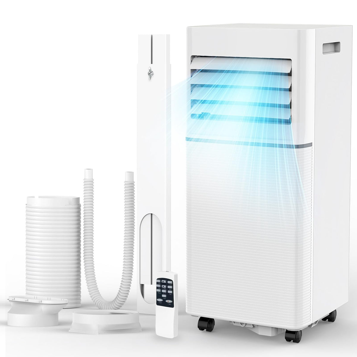 Electactic 10,050 BTU Portable Air Conditioner, 3-in-1 AC Cooler Dehumidifier Fan with LED Display, Remote Control, Quiet, Sleep