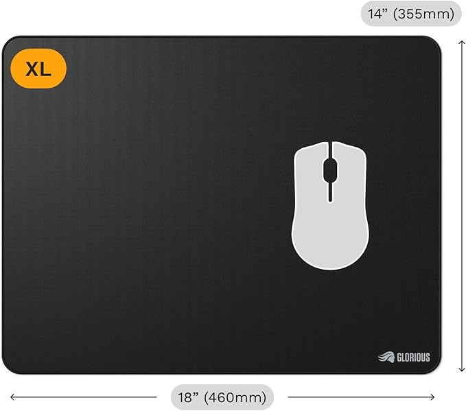 Glorious Gaming Mouse Pad GMP 2 - XL - Spill-Proof Mouse Pad Optimised for All Gaming Sensors Balanced Surface for Speed & Control Durable Anti-fray Edges - 18 x 14 x 0.12 - Large Desk Mat
