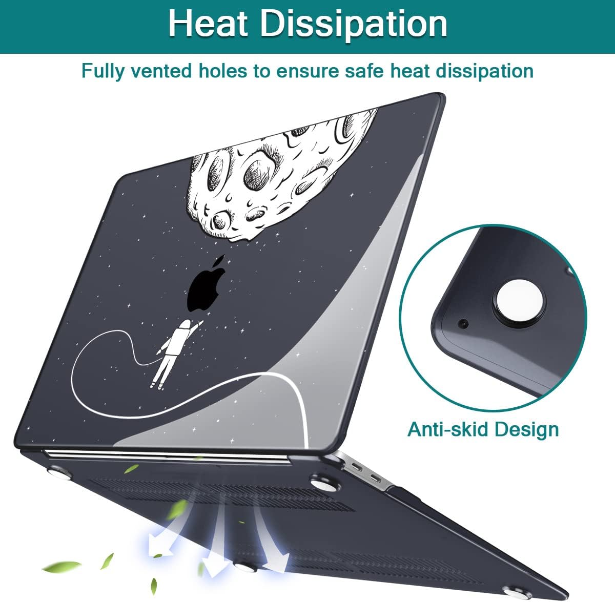 Teryeefi for M2 MacBook Pro 13 inch Case 2022 2020 2019-2016 Model A2338 M1 A2251 A2289, Hard Shell Case & Keyboard Cover & Screen Protector for MacBook Pro 13“ with Touch Bar, Astronaut Space