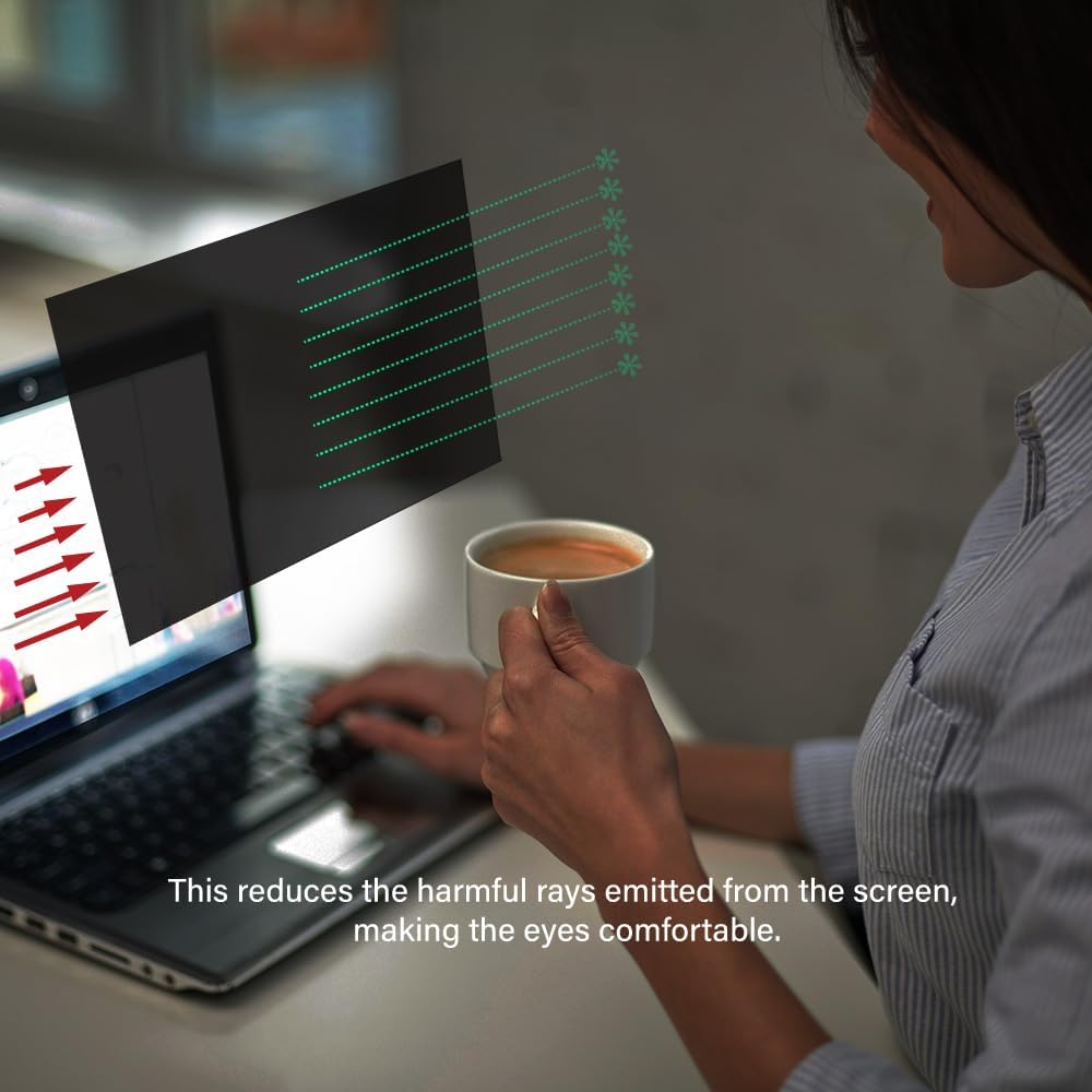 27 Inch - 16:9 Aspect Ratio - Computer Privacy Screen Filter for Widescreen Monitor - Anti-Glare - Anti-Scratch Protector Film - Protects Your Eyes from Harmful Glare and Blue Light
