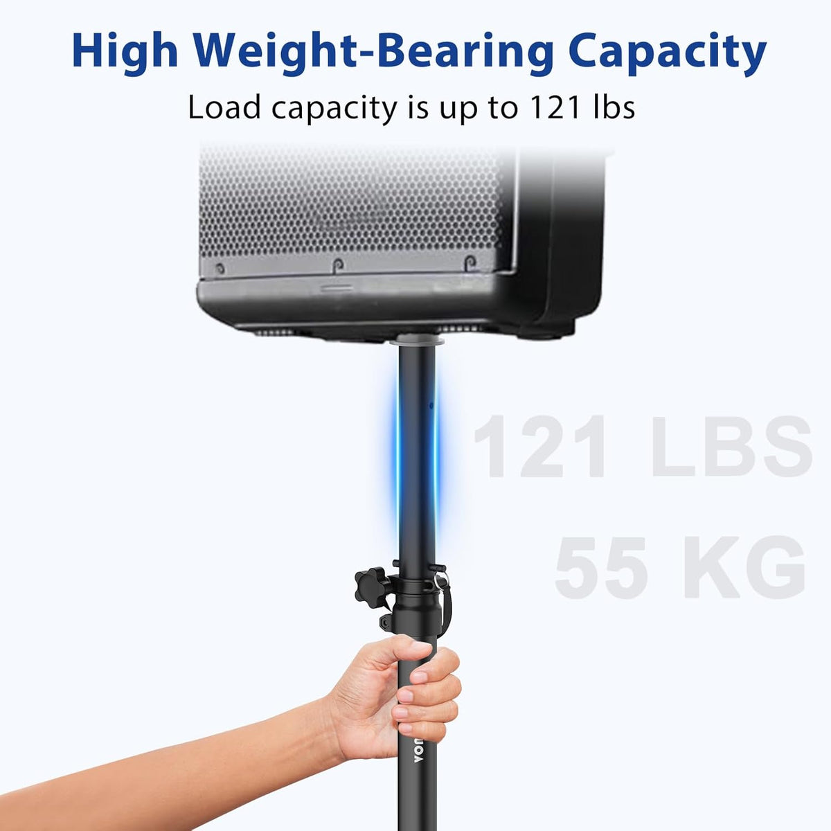 Set of 2 Speaker Poles for Subwoofer Extended Speaker Pole Only Fits Subwoofers with 35mm Pole Mount, 32.8"-51.1" Height Adjustable