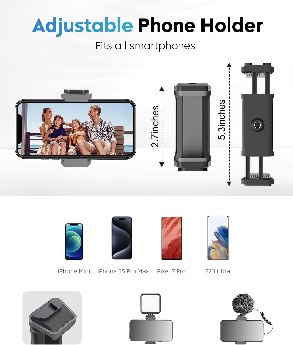 UBeesize Flexible Tripod for iPhone and Samsung with Remote and Phone Holder, Ideal for Video Recording, Vlogging, and Selfies, Compatible with Canon and Sony Cameras