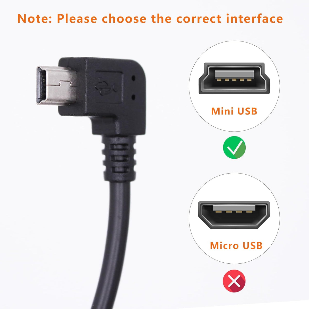 90 Degree Mini USB to USB A OTG Adapter Cable 5.5in Right Angle Mini USB 5-Pin Type B Male to USB Type A Female Adapter Cord for Digital Cameras,Black,14cm(2 Pack,Right)