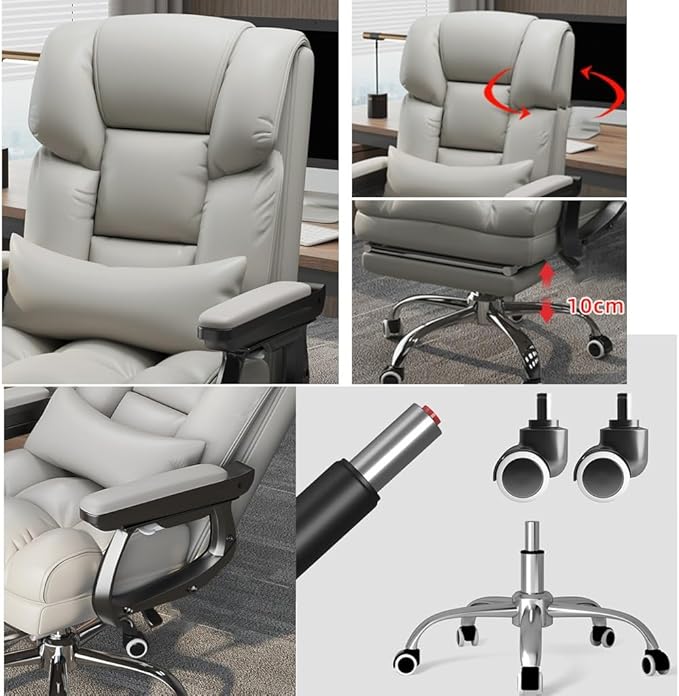 Gaming chair Computer Chairs for Adults Gaming Chair Ergonomic Office Desk Chair Accent Chairs High Back Chair Lift Chair Student Chair Metal Armchair for Bedroom Living Room ( Color : Gray With F