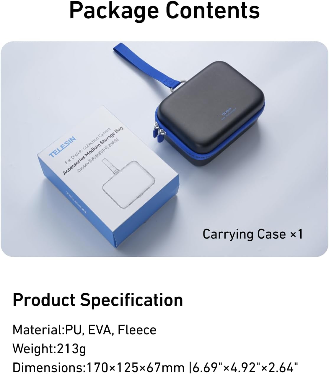 6 TELESIN DisAdv Carrying Case for DJI Osmo Action and Official Accessories, Xtra Edge Muse Case, Waterproof Hard