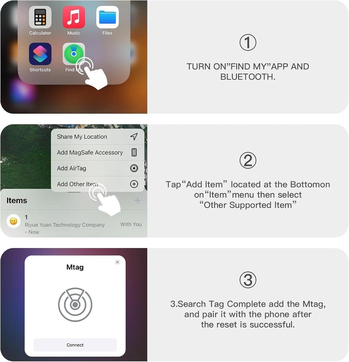 HONGTOP H 1PCS GPS Tracker for Vehicles, Real Time Tracker Device for Vehicles, Work with Find My (iOS Only), MINI
