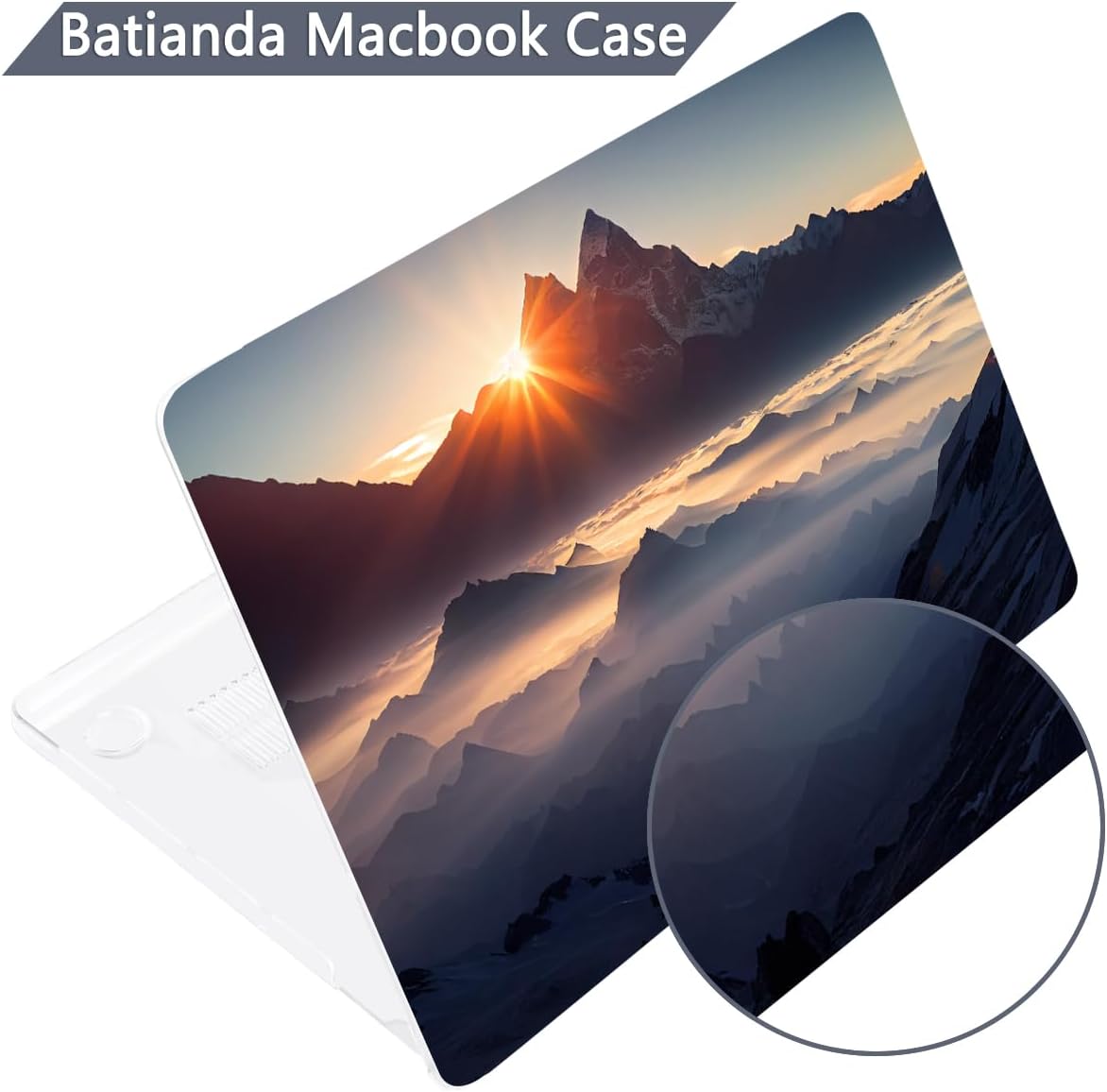 Batianda Premium Case for New MacBook Air 15 inch 2025 M4 2024 2023 with M3 M2 Chip Model A3241/A3114/A2941, Designed Protective Plastic Hardshell & Keyboard Cover & Screen Protector, Sunrise