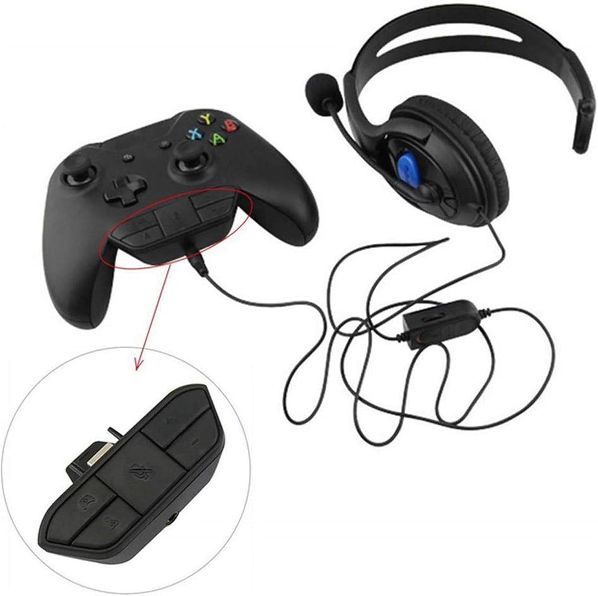 Fuhiueos Headsets 3.5mm Headphone Sound Adapter for Gamepad Use Any with Quick Firmware Updated Required