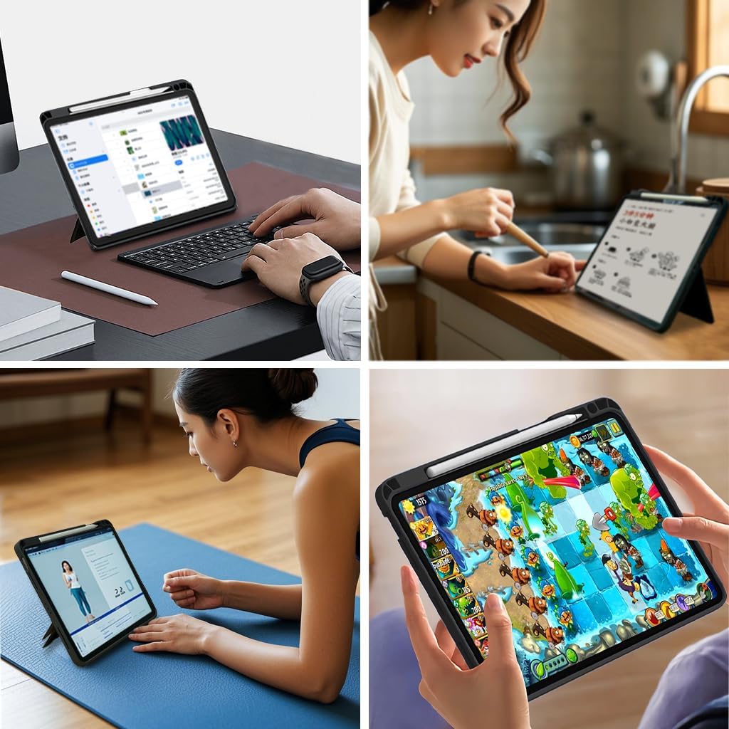 Detachable Keyboard Case for iPad 10th Gen & 11th Gen (A16, 2025), Magnetic, Slim Cover with Multi-Touch Trackpad, Detachable Backlit Keyboard with Kickstand Lightweight, Black