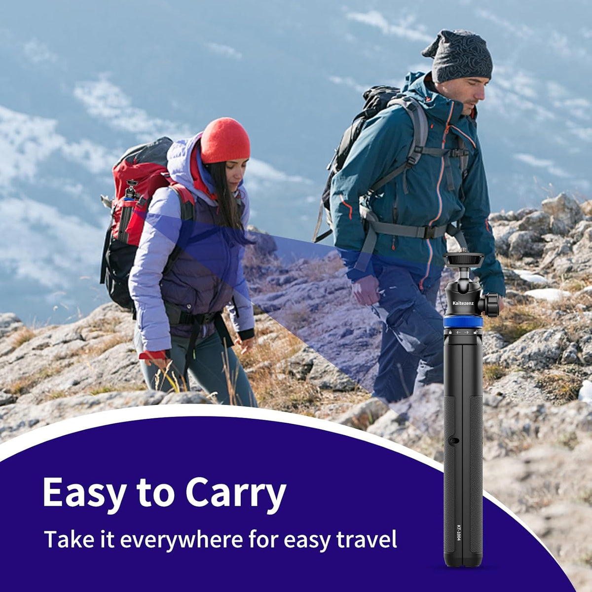 Selfie Stick Tripod for Gopro Camera, 62" Extendable Tripod Stand with 360° Ball Head 1/4" Screw, Portable Lightweight Camera Tripod for GoPro Max Hero 11 10 9 8 7 6 5 DJI OSMO Action Camera