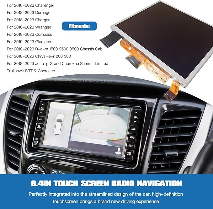 8.4 U-connect 4C UAQ LCD Touch Screen TDO-XGA084 Fit for Jeep Grand Cherokee Summit Reserve Sport Utility 4-Door 3.6L 3604CC 220Cu. In. V6 FLEX DOHC Naturally Aspirated 2022-2024