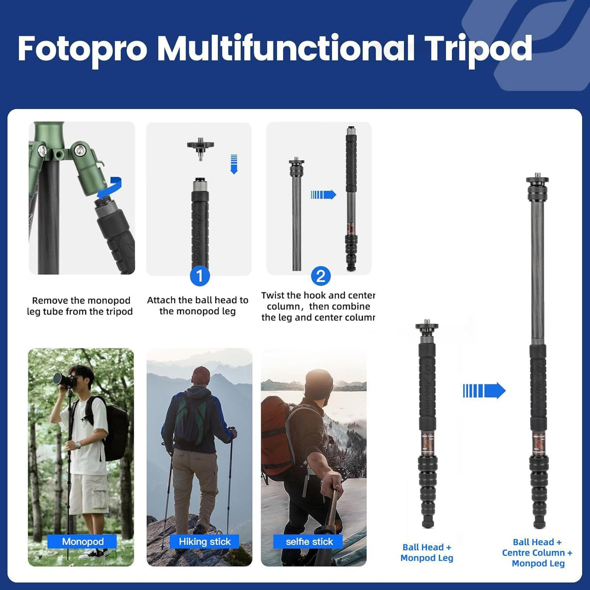 Fotopro Mini Tripod Desktop Aluminum Alloy 20 Inch with 360 Ball Head 1/4 inches Quick Release Plate Portable Tabletop Mini Tripod for Camera DSLR Video Camcorder Photography with Bag Load up to 11lbs
