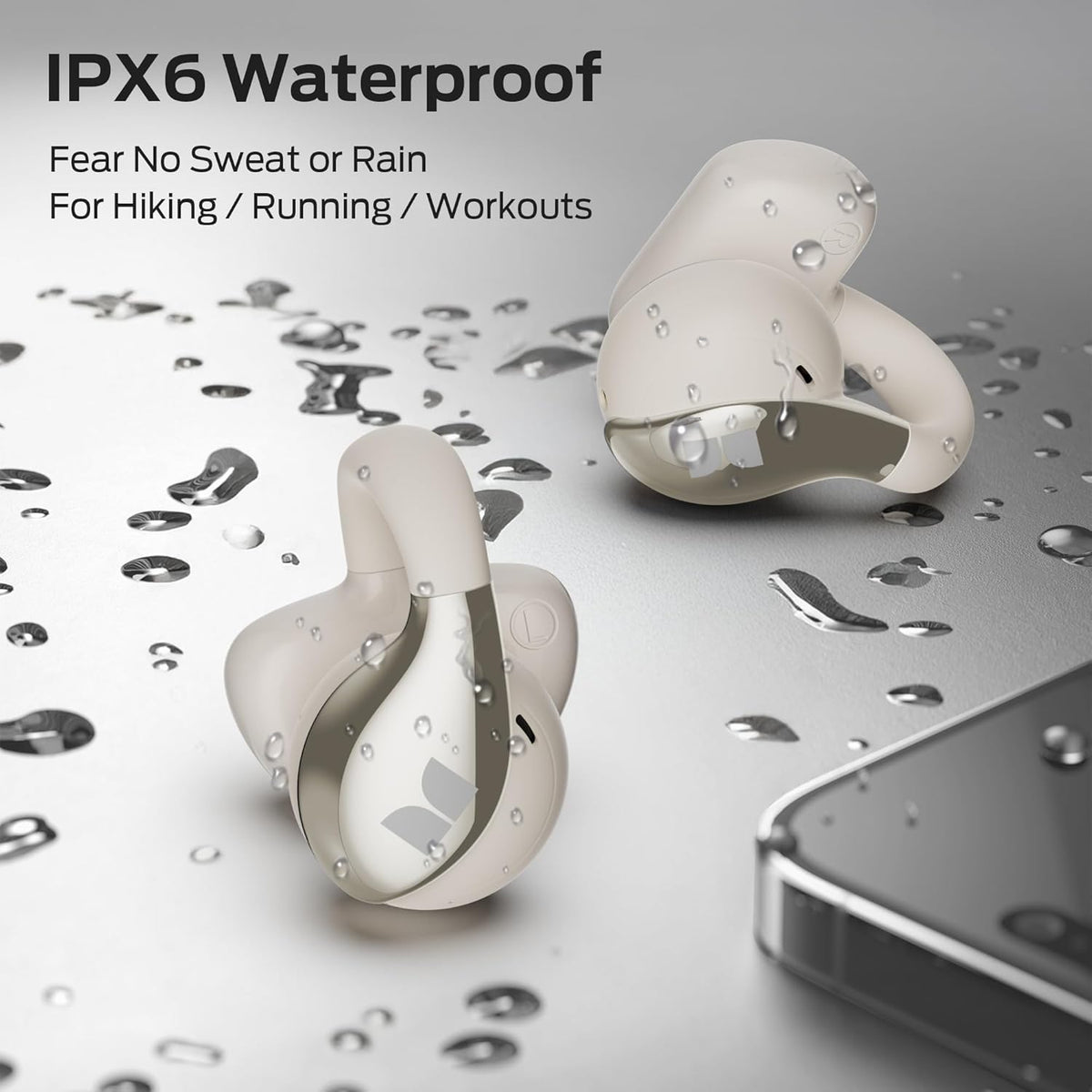 AC225 6.0 36H IPX6 Monster Open Ear Earbuds, Stereo Sound, Bluetooth Open Ear Headphones, Lightweight Comfort Clip-On
