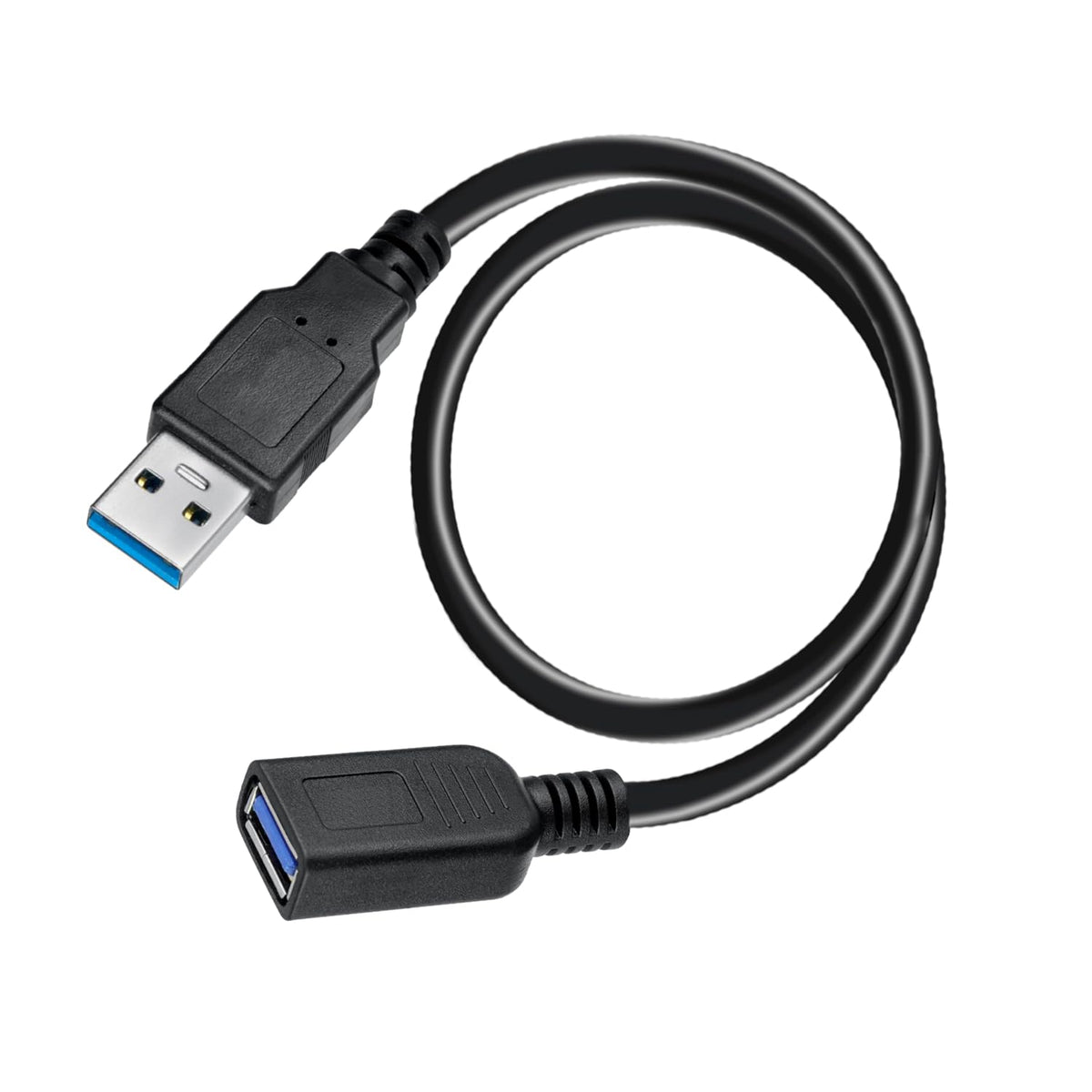 6 Pack 1 3.0 3.0 SaiTech IT Short Length Feet USB Extension Cable, USB A Male to Female Extender - Black