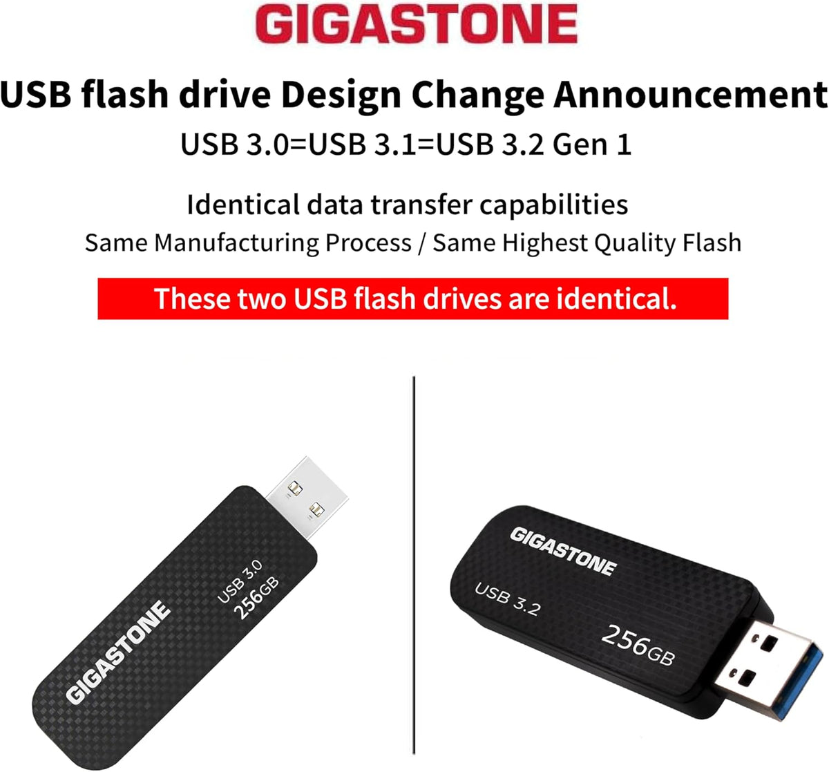 GIGASTONE 256GB Flash Drive, Z30 USB 3.2 Gen 1, 100MB/s Ultra Fast, Keychain Loop, Carbon Fiber Style, Push-Pull Design, Data Storage, Backup for PC/Mac/TV/Car, USB 2.0/3.0/3.1 Compatible