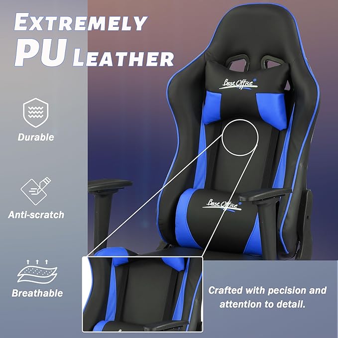 Silla Gamer Chair - Adults & Kids PC Gaming Recliner with Headrest & Lumbar Support