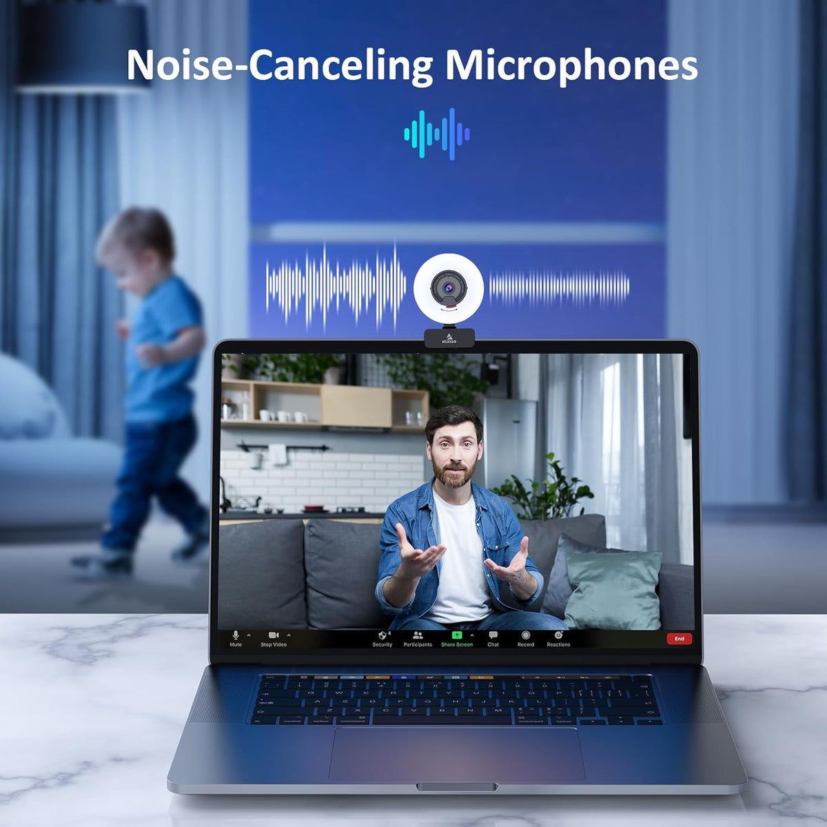 NexiGo N960E Pro 60FPS Webcam with Mic/Headset Jack and Extra USB Port, 1080P Web Camera with Light, Fast AutoFocus, Built-in Privacy Cover, for Zoom Meeting Skype Teams Twitch
