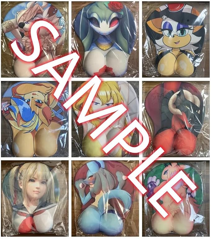 3D Mouse Pad Oppai Mousepad with Soft Gel Wrist Rest Anime Manga Gaming Boob pad Anti-Slip Mouse Mat (Catr 2)