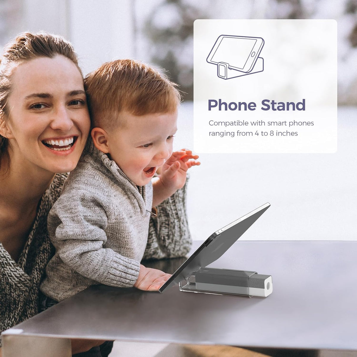 CLICK CLEAN 2Pcs Screen Cleaner, Fingerprint Proof Mist Cleaner Spray, All-in-One Cleaner with Microfiber for All Phones, Laptop and Tablet Screens (Grey + Dark Blue)