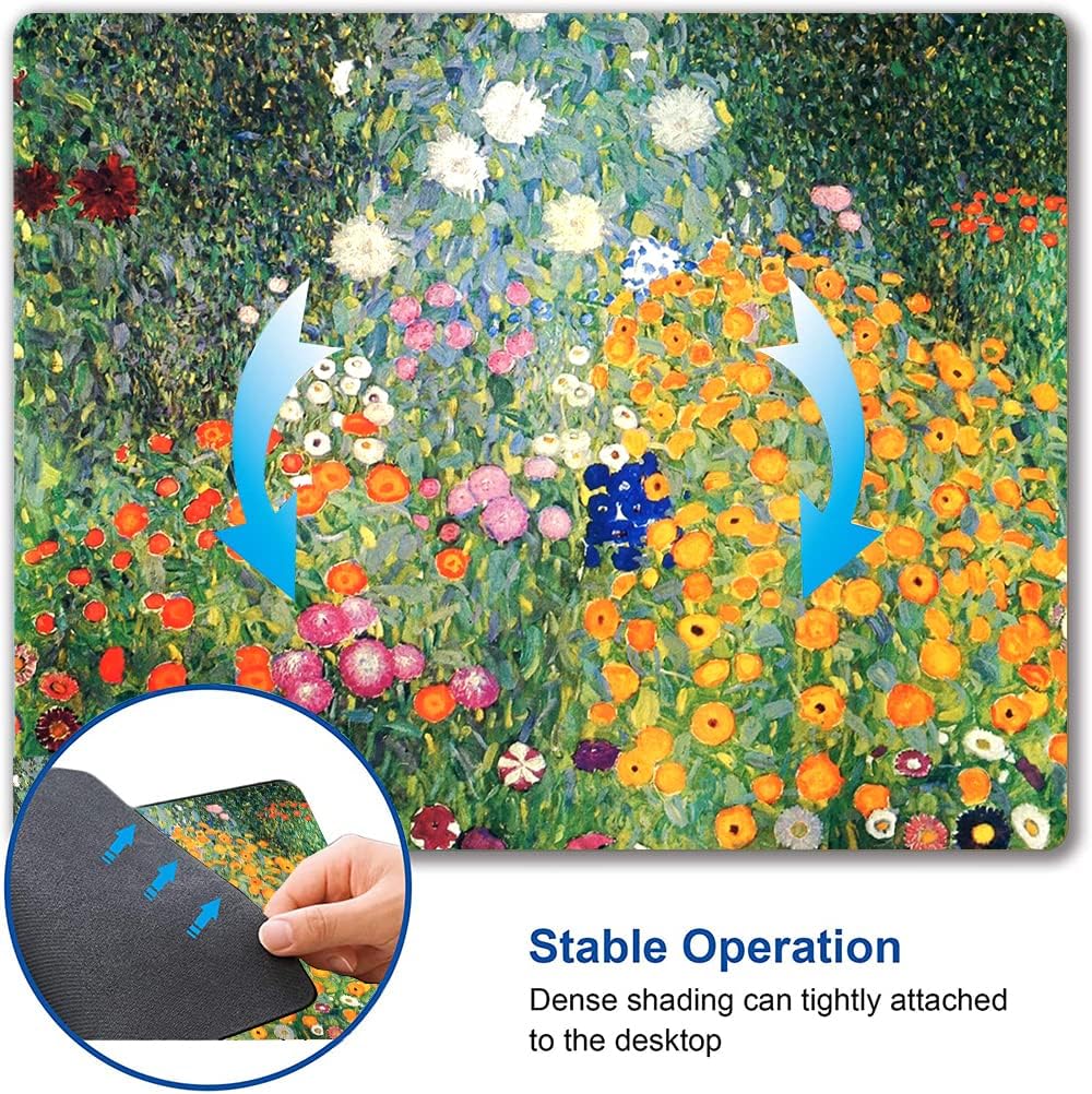 Mouse Pad, Premium-Textured Mouse Mat, Non-Slip Rubber Base Mousepad for Laptop, Computer & PC,9.5×7.9 in, Art Flower