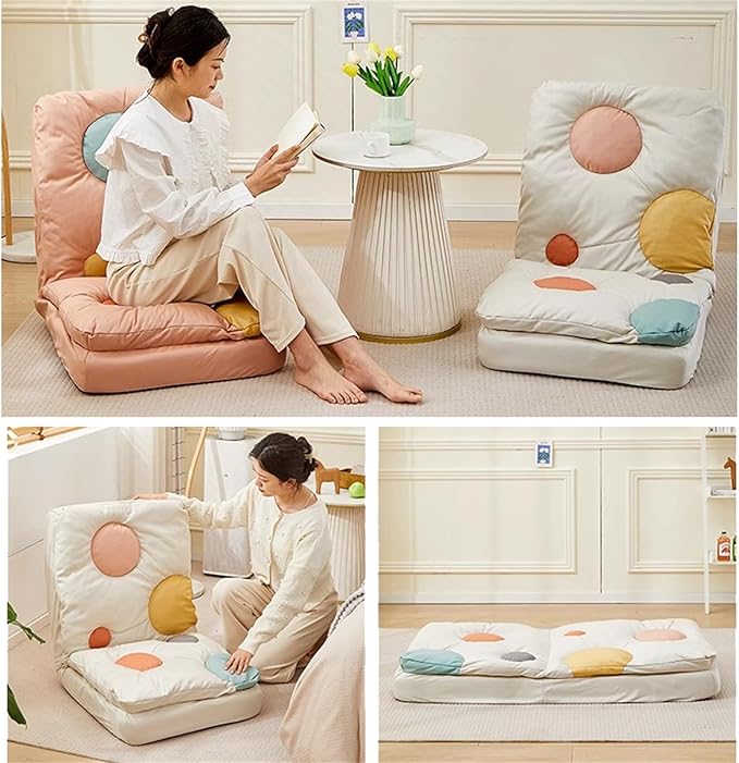 BTZHY Floor Chair Floor Chair with Back Support Portable Floor Chair Adjustable Floor Chair Lazy Sofa Floor Chair 5-Speed Adjustable Height for Balcony Reading Bedroom Study RoomPink