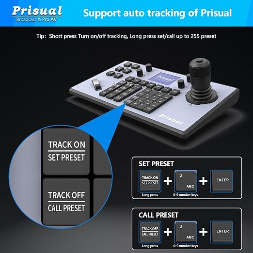 Prisual NDI PTZ Camera System Gen 5 30X Optical Zoom NDI 6 & NDI HX3 Certified AI Auto Tracking PoE HDMI Bundle PTZ for Church WorshipNDI PTZ Controller (NDI PTZ Bundle TEM-30N PRO+TEM-JOY1)