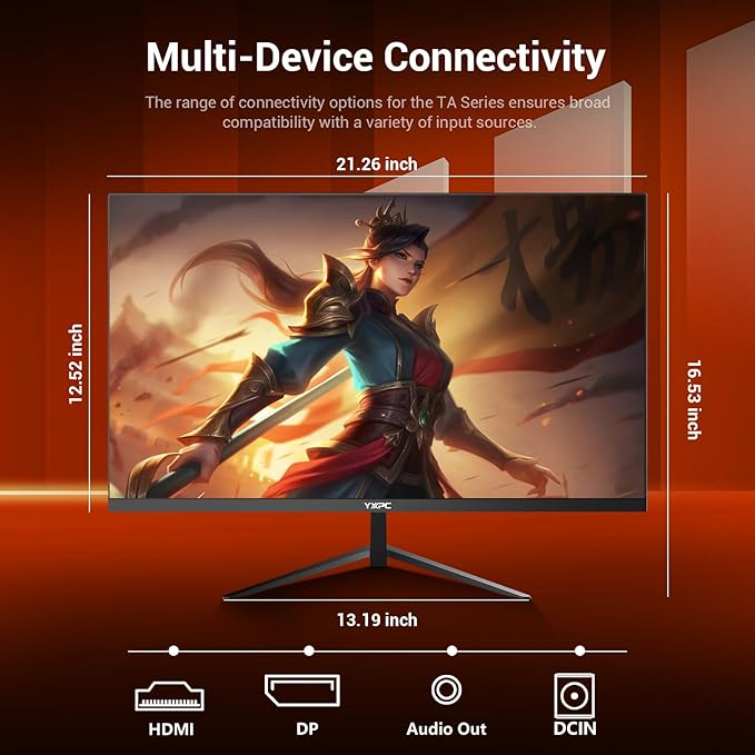 24 inch Computer Gaming Monitor 100HzBuilt-in Speakers1080P DisplayErgonomic Tilt Home Office Gaming MonitorHDMIVGA PortSync Visual Experience for Work & Play Support Wall Mount Install