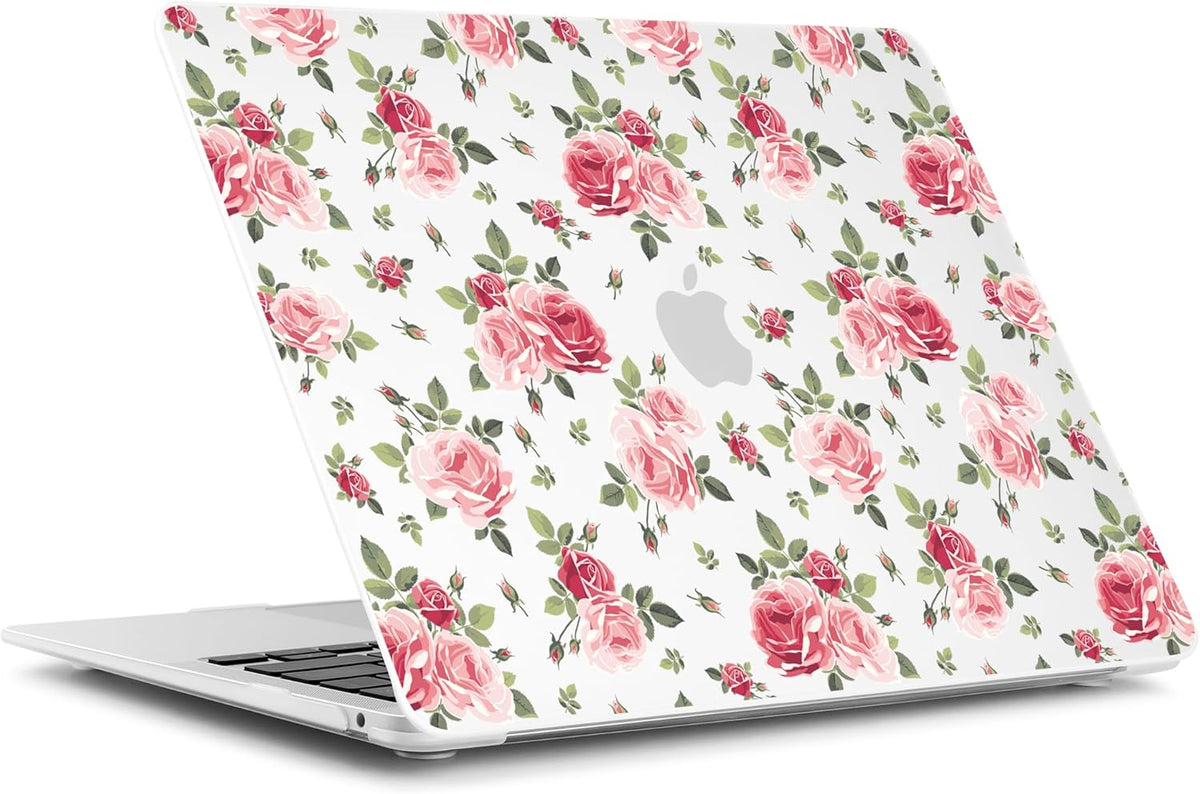 Batianda Case for M1 MacBook Air 13 Inch Model A2337 A2179 A1932 2021 2020 2019 Release,Lovely Floral Design Matte Hard Shell with Keyboard Cover & Screen Protector, Roses