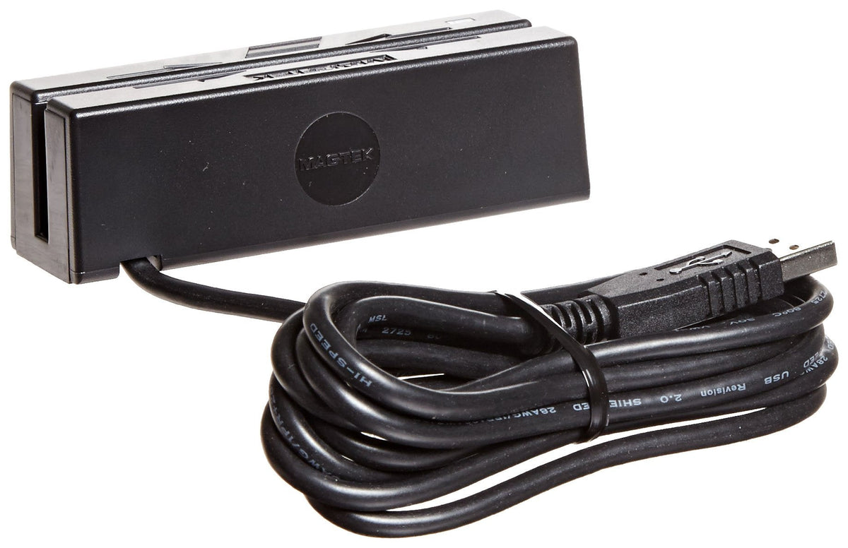 MagTek 21040140 SureSwipe Dual Head Triple Track USB HID Magnetic Stripe Reader with 6 Cable, 60 in/s Swipe Speed, 5V, Black