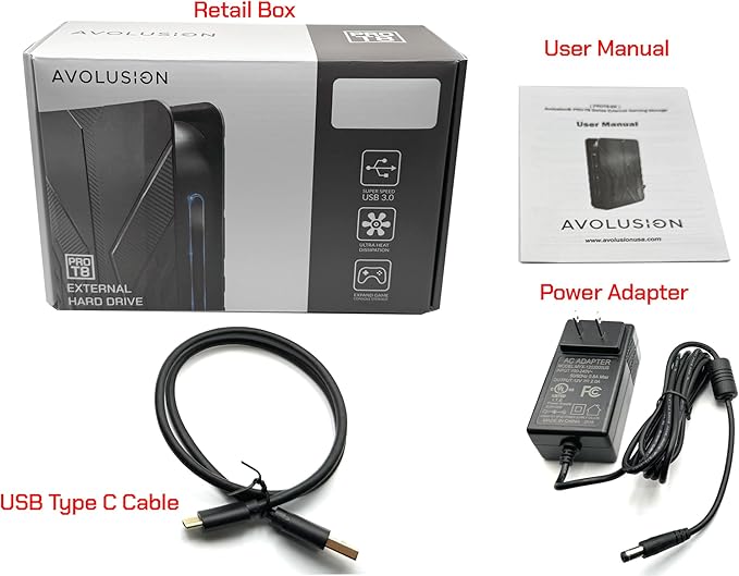 Avolusion PRO-T8 Series 14TB USB 3.0 External Hard Drive for WindowsOS Desktop PC/Laptop (Black) - 2 Year Warranty