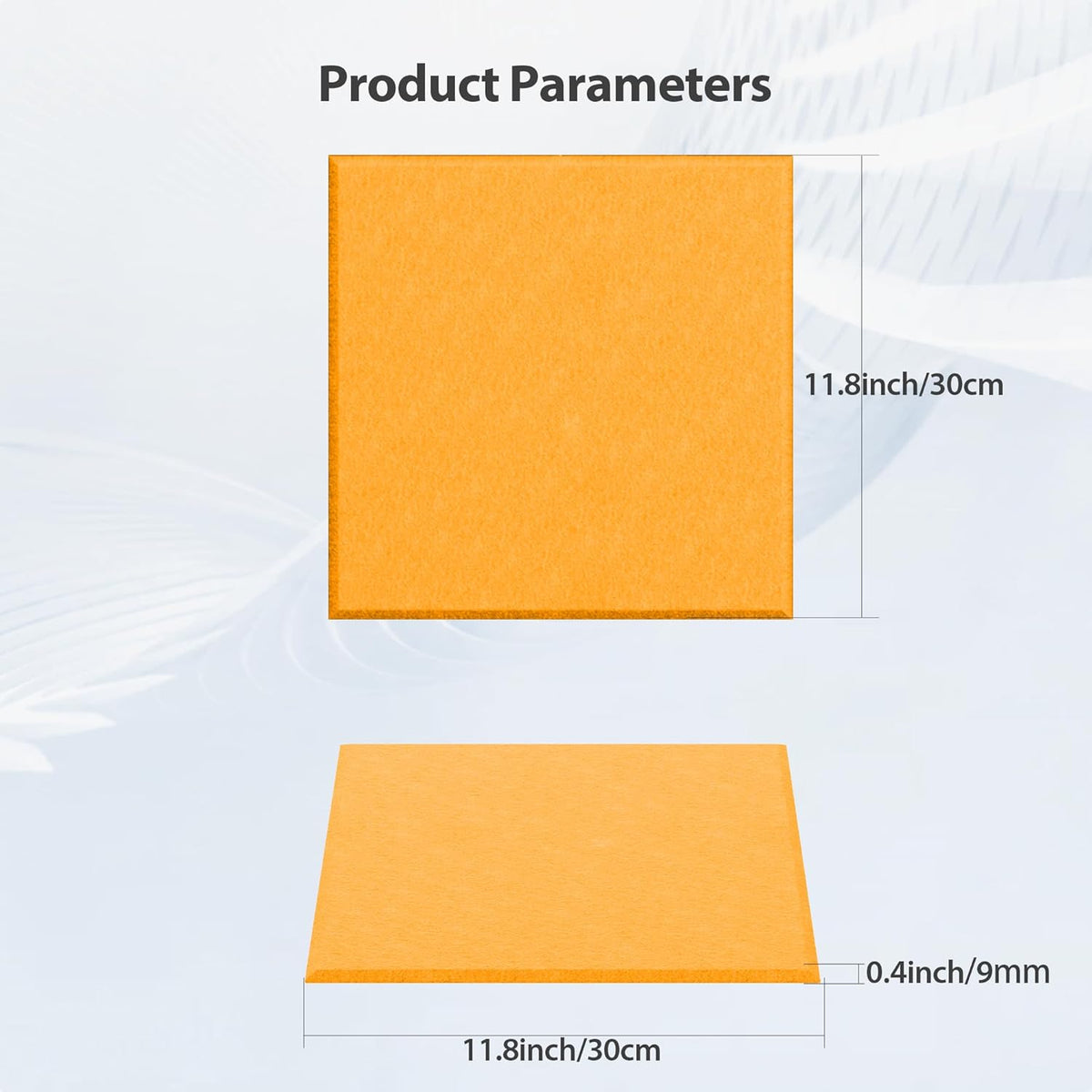 12 Pack Acoustic Panels Self Adhesive Sound Proof Foam, High Density Sound Acoustic Panel, 12X12X0.4 Inch Square Panels in Home, Office, Reccording Room, Studio,and more(Orange)