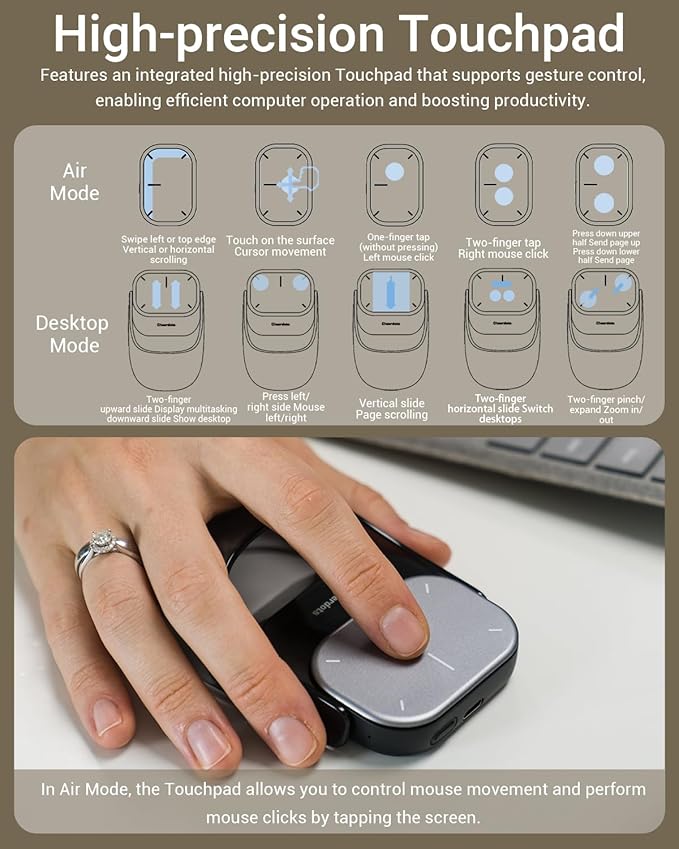 Cheerdots2 Recording Touchpad Bluetooth Mouse Presentation Mode Magnetic Detachable Design Smart Software Control Portable for Meetings & Work Intelligent Audio Recording & Saving(Voice R
