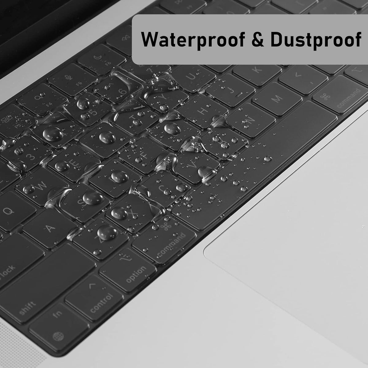 EooCoo Premium Keyboard Cover Skin Ultra Thin Protector Compatible with 2025-2021 MacBook Air 15" 13.6" M4 M3 M2 Chip, MacBook Pro 14" 16" M4 M3 M2 M1 Pro Max Chip, Tinted