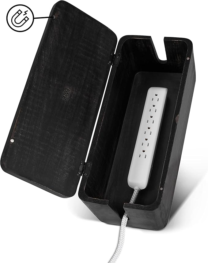 Large Cable Management Box - Cable Organizer Box and Power Strip Box for Electrical Cord Management - Hide Desk Cord and Floor Cables - Wire Storage and Organization for Cords