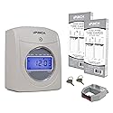 uPunch HN2500 Calculating Time Clock Bundle for Small Business: Auto Align Employee Time Tracking System with 100 Time Cards, Ribbon, and Keys