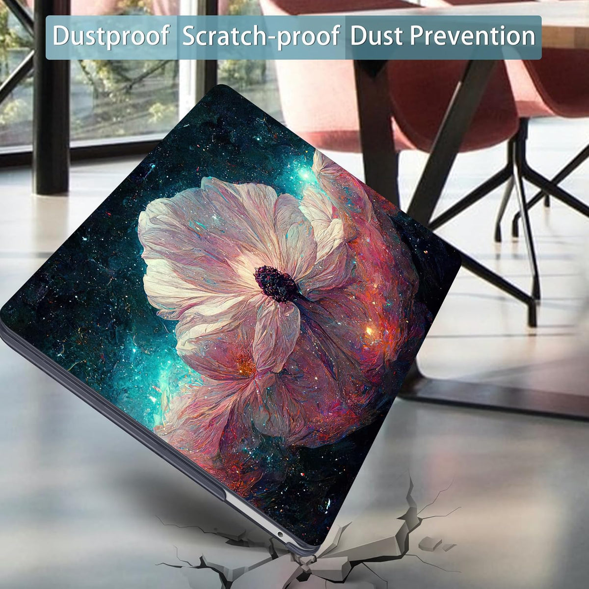 Mektron for MacBook Pro 13-inch Case 2022 2021 2020 Release A2338 M2 M1 A2289 A2251, Printed Plastic Hard Shell Cover for New MacBook Pro 13.3-inch Touch Bar Fits Touch ID,Galaxy Flower